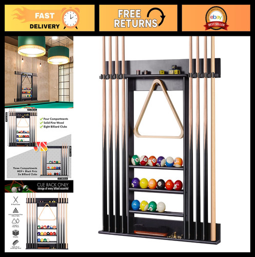 Wall mounted pool - cue,