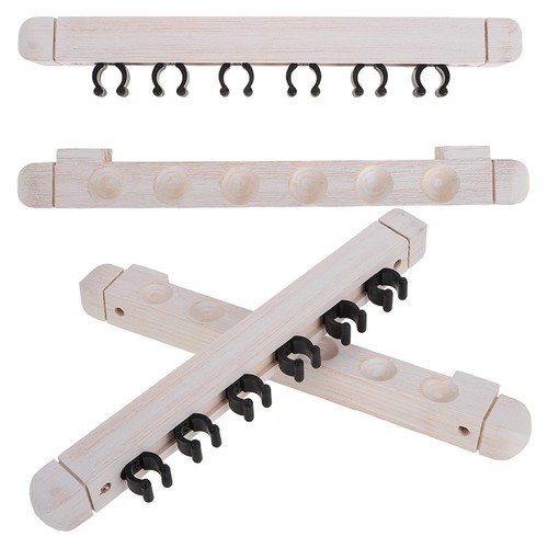 Beige solid wood pool cue - wood, rack